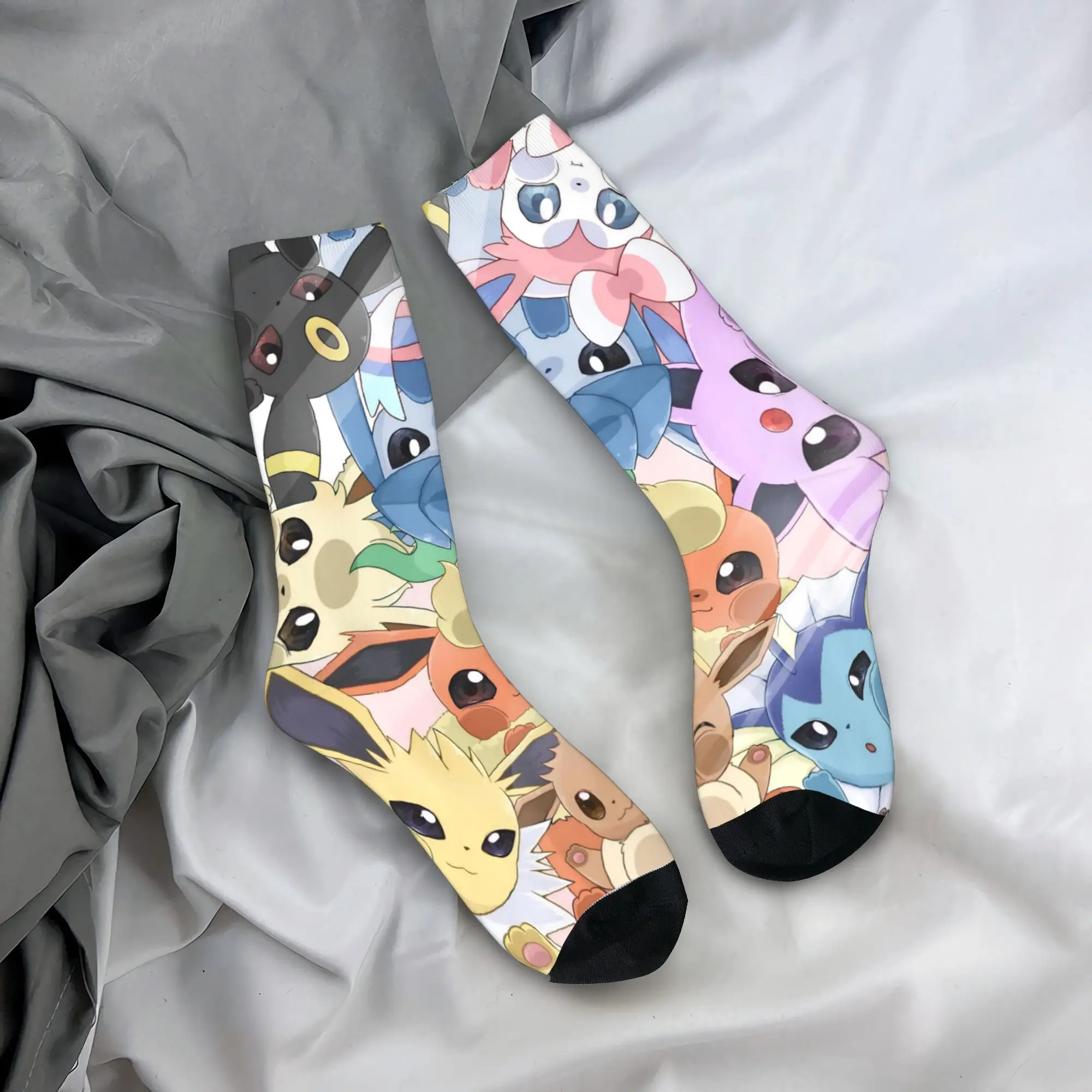 

Носки с покемонами Пикачу, аксессуары для мужчин и женщин, носки с принтом, удобные чулки