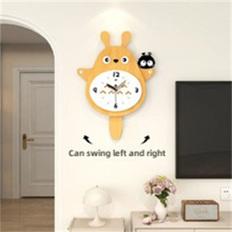 

3D Cartoon Totoro Wall Clock Kitchen & Living Room Decorative Hanging Horologe Home Timepiece