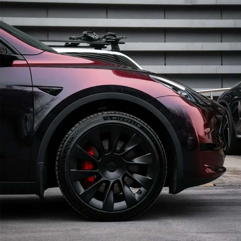 1.52x18m PET Gloss Black Red Gradient Car Wrap Vinyl Color Change Self Adhesive Bubble Free Air Release Film