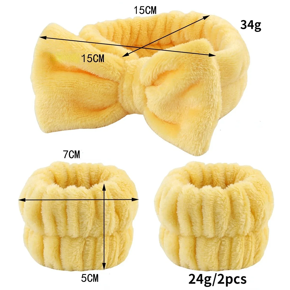 3 件套 Spa Headband Wristband for Washing Face Microfiber Makeup Towel Hair Bands Washband Scrunchies Absorbent Wrist Sweatband