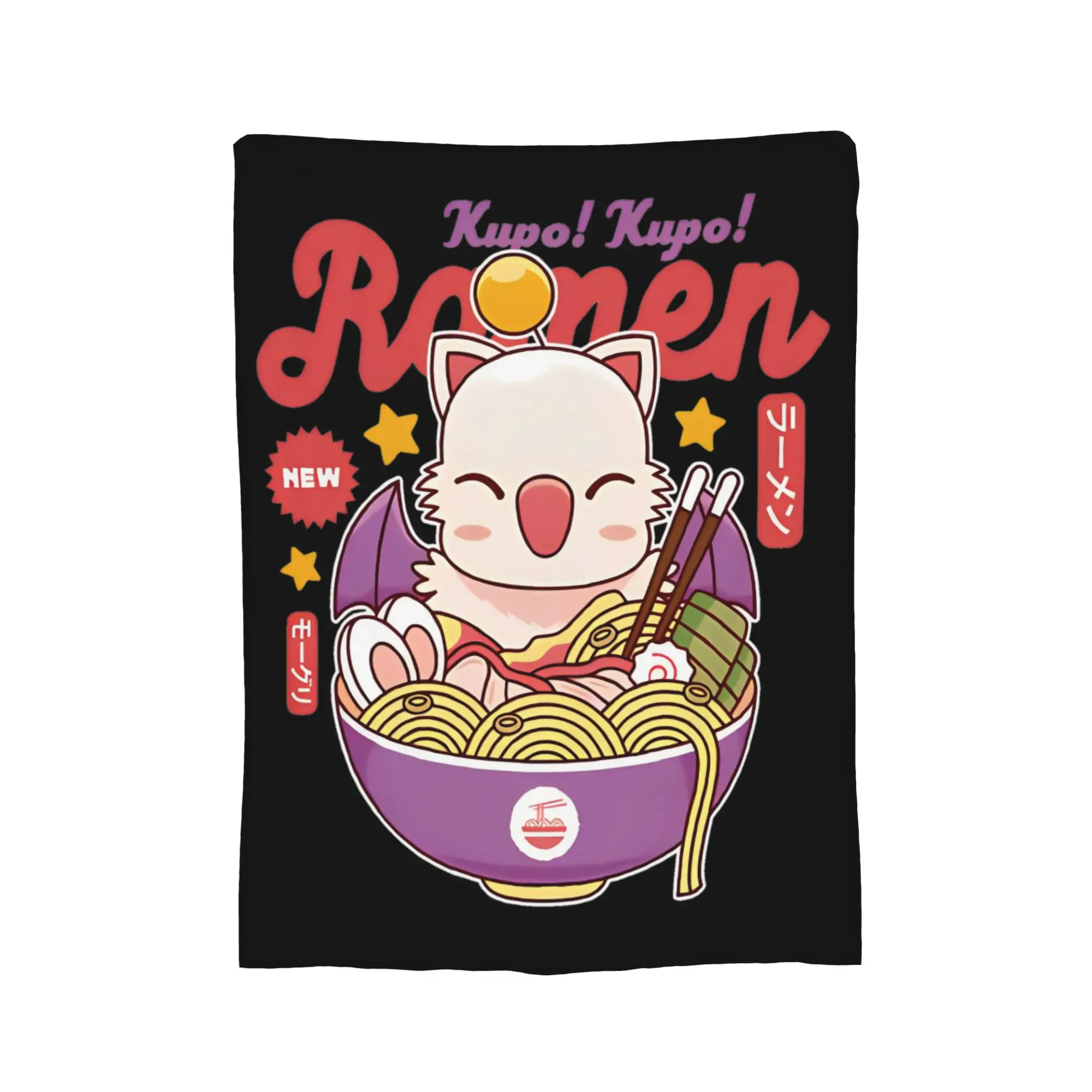 Moogle Kupo Ramen Blanket Fleece Spring Autumn FINAL FANTASY Multi-function Warm Throw Blanket for Home Couch Bedding Throws