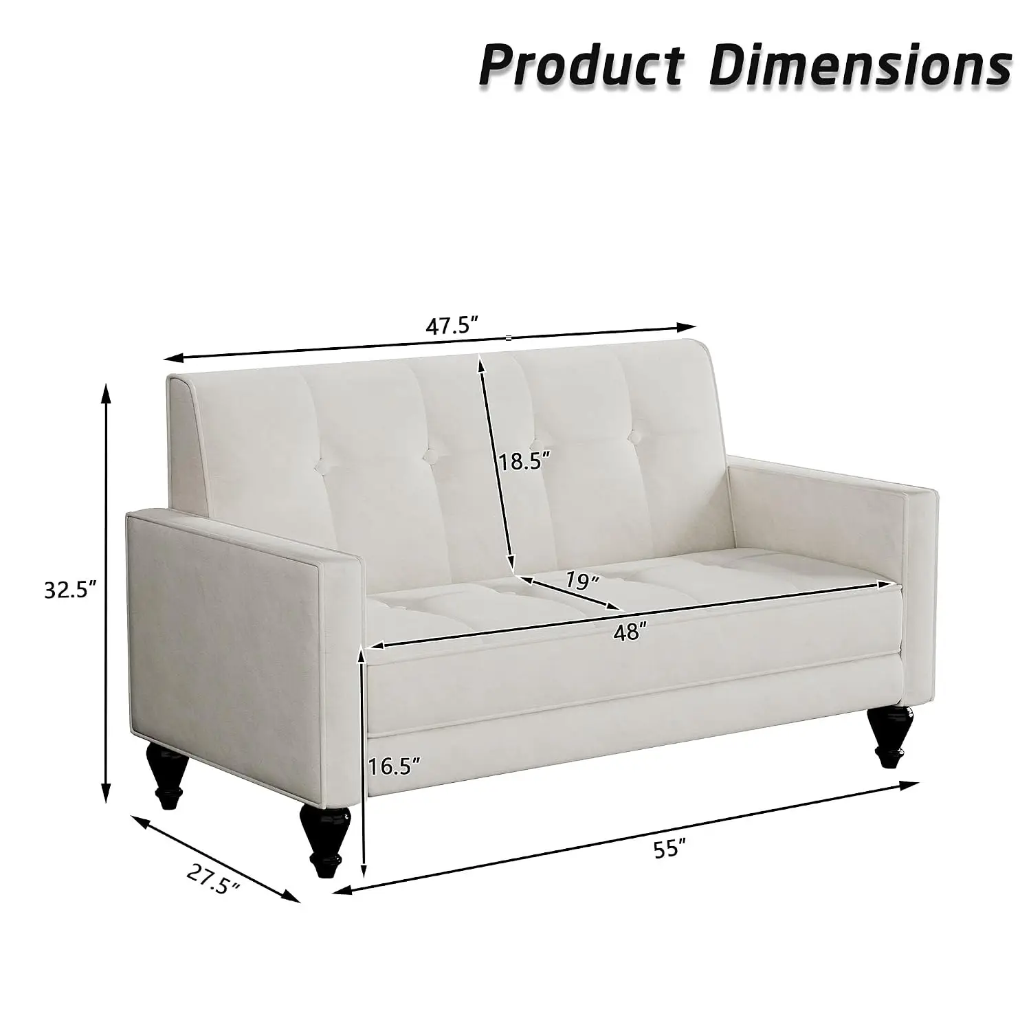 Velvet Love Seat Mini Couch Small Settee Loveseat Bench for Living Room Small Spaces, Loveseat Sofa Couches with, Customized