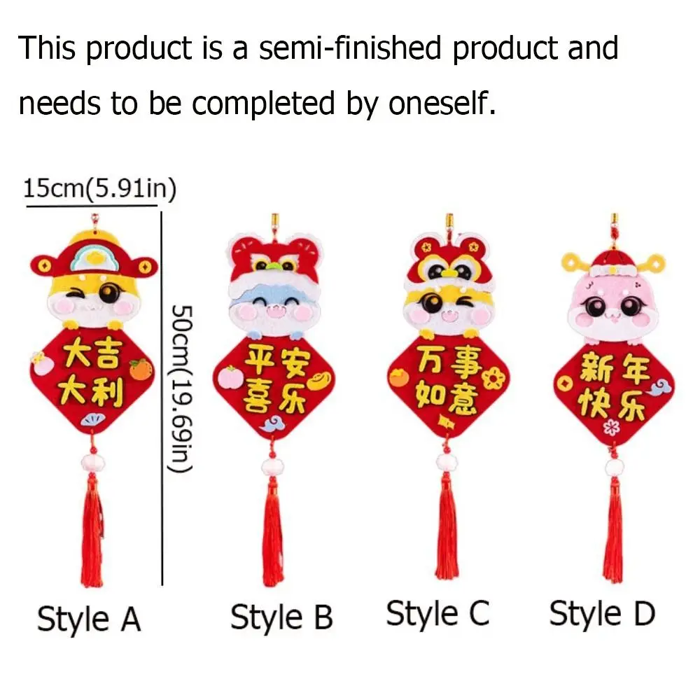 Chinese Style Snake Year Hanging Pendant Handmade Traditional Fu Character Ornament Cartoon with Tassel Spring Festival Supplies