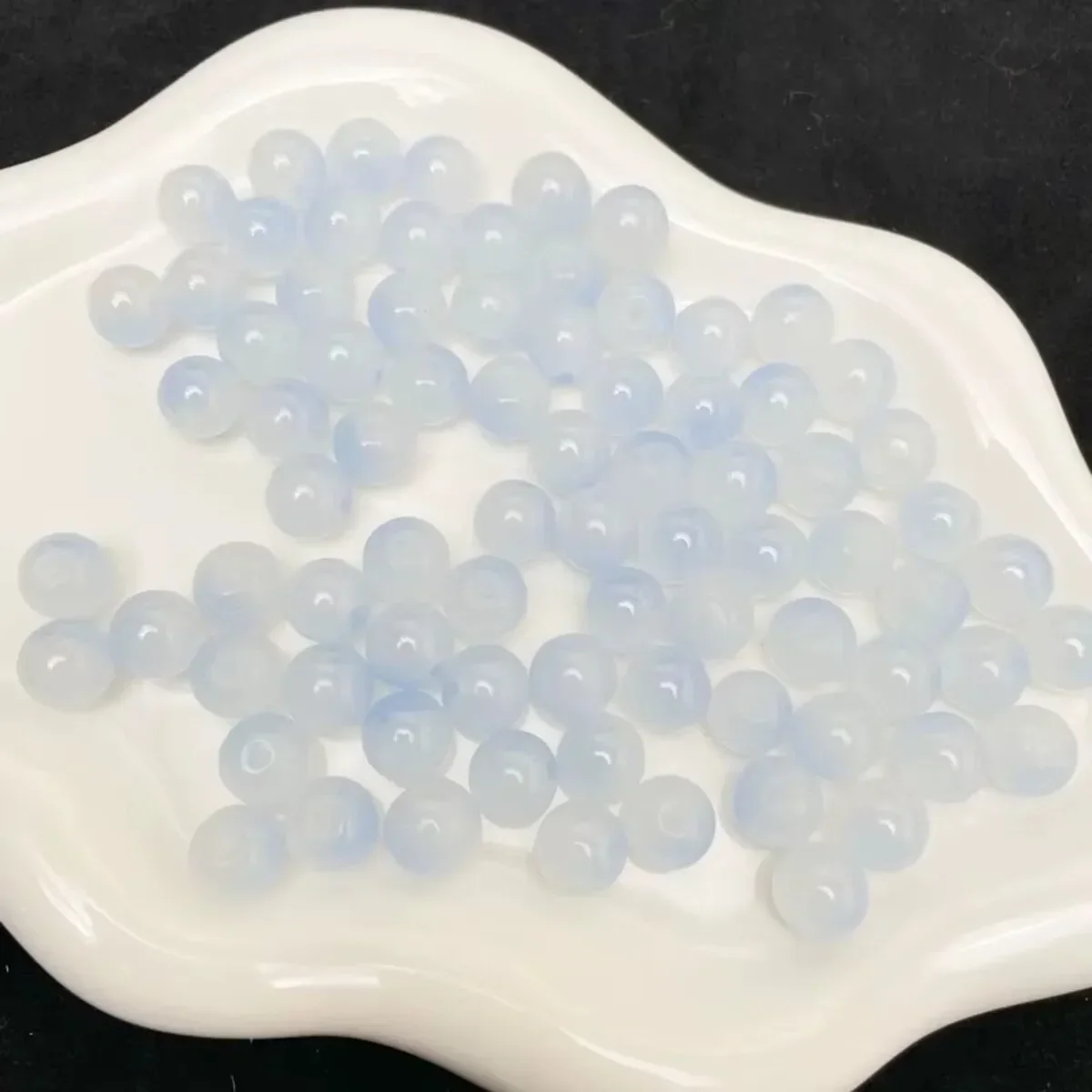 50 قطعة 8 مللي متر حبات اليشم الزجاجية المقلدة |   خرز دائري متدرج مزدوج اللون |   لوازم المجوهرات المصنوعة يدويًا الفاخرة