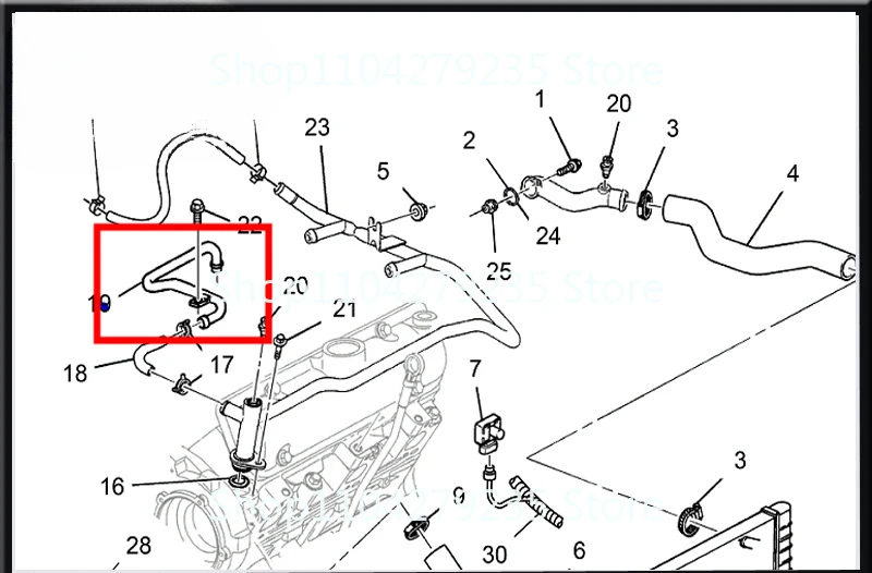 ใช้ได้กับ Buick Regal New Century Dynasty/GL8 Luzun Thermostat BYPASS ปั๊มน้ําเครื่องยนต์ WARM Air ท่อเหล็ก