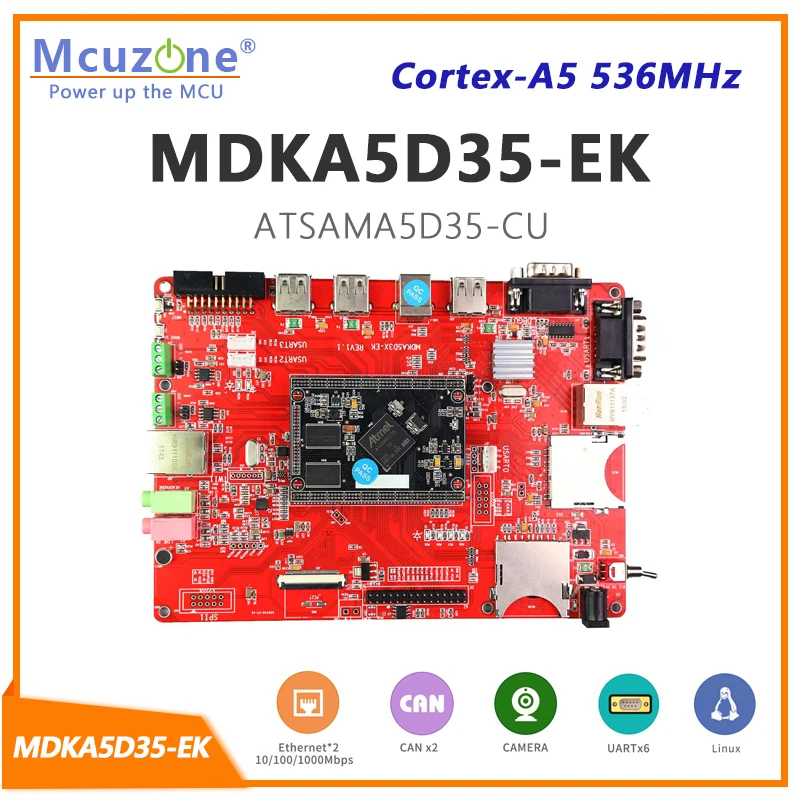 

ATSAMA5D35 MDKA5D35-EK, 256MB DDR2 and NAND, HS USB, OV7725 N99141 Camera, Gigabit Ethernet, 6xUART