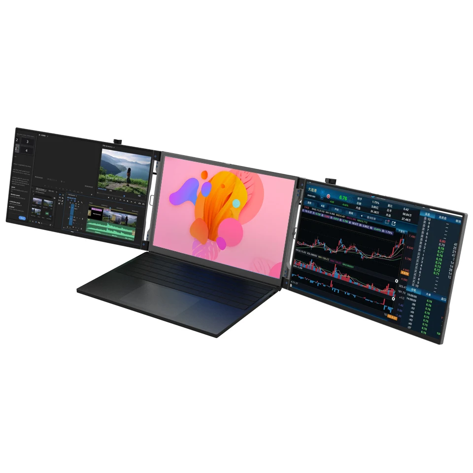 

Hot 14.1 Inch Triple Portable Type C USB A Laptop Screen Extender IPS 1080P Portable For Laptop