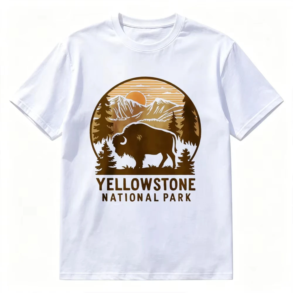 Vintage Yellowstone National Park T Shirt Retro US Parks Tee Trendy Granola Girl Gorpcore Boho Forestcore Clothing Cotton Tees