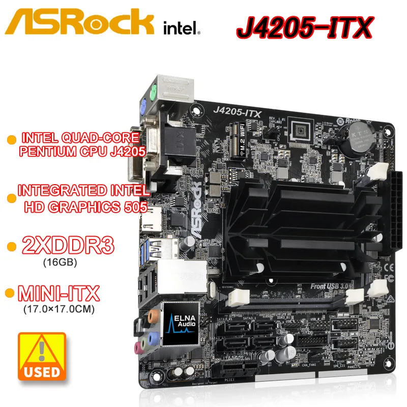 

ASRock J4205-ITX Mini-ITX Motherboard 2xDDR316GB Intel Quad-Core Pentium Processor J4205 Integrated Intel HD Graphics 505 HDMI