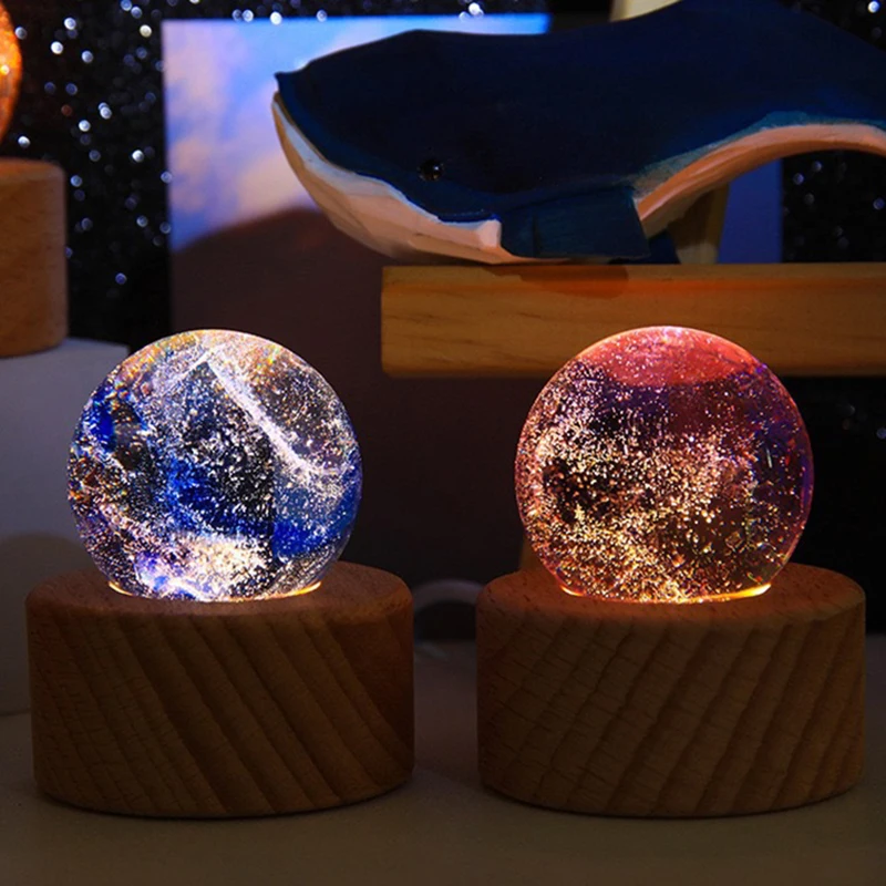 4cm Fantasy Colorful Glass Star Ball Luminous Planet Astronomy Planets Ball Fantastic Style Home Decoration Cosmic Model Gift