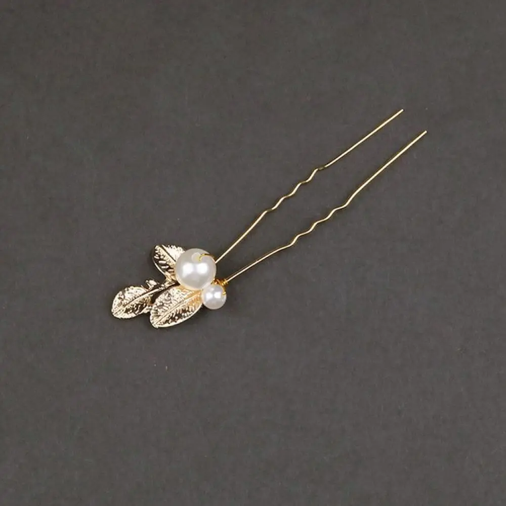 Exquisite Pearl Flower Hair Pin Set Handmade Bridal Headpiece Elegant Hair Styling Accessory For Wedding Banquet Decor