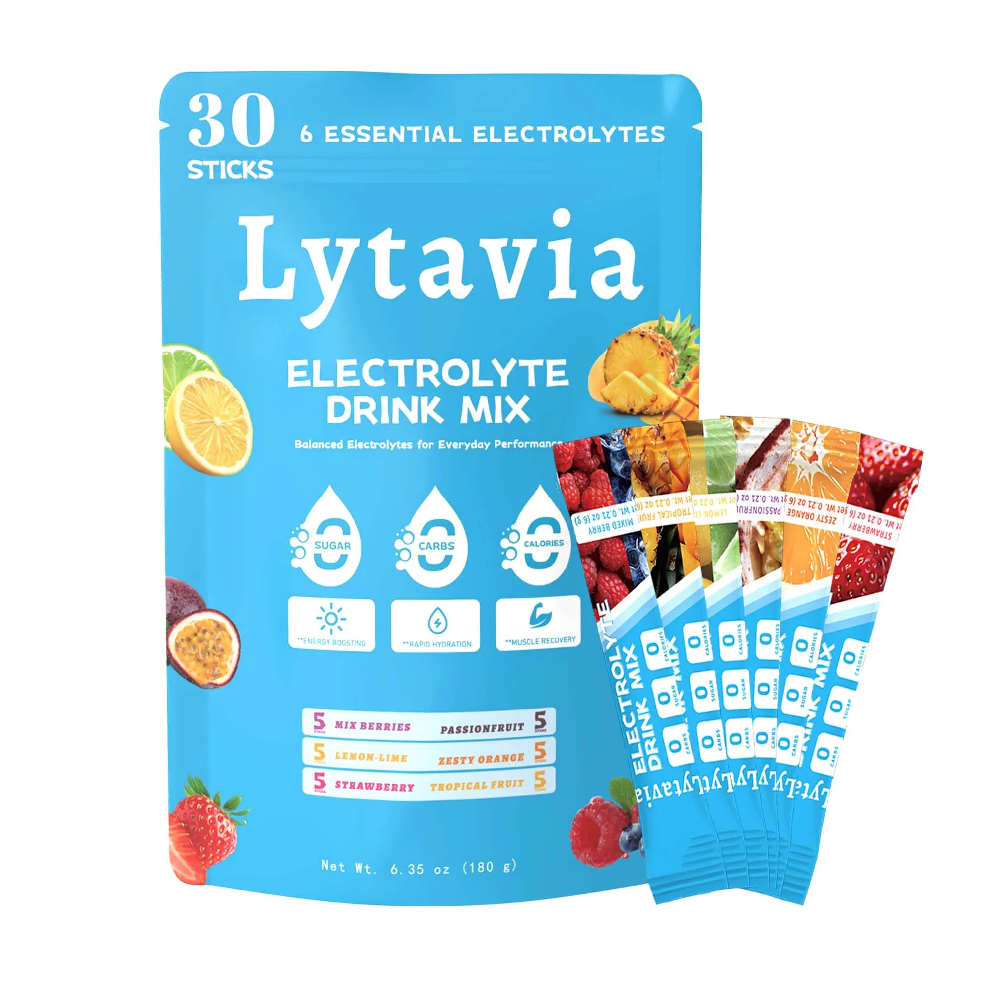 نكهات مختلطة من مسحوق التحليل بالكهرباء، عبوات التحليل بالكهرباء المائية، 8 معادن بالكهرباء، نكهات الفاكهة #1