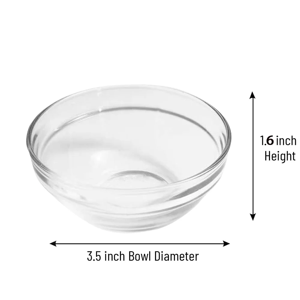 Imagem -02 - Limpar Empilhável Pequenas Tigelas de Vidro Pinch Prep Bowls para Molho Lanche Sobremesa Prato 5oz