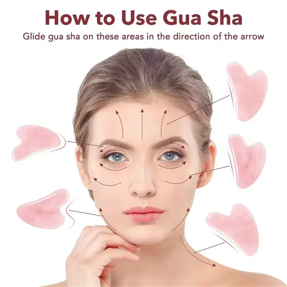 Heart Shape Resin Gua Sha Board Facial Massage Scraper Face Neck Body Skin Care Tool for Spa Salon Home Use
