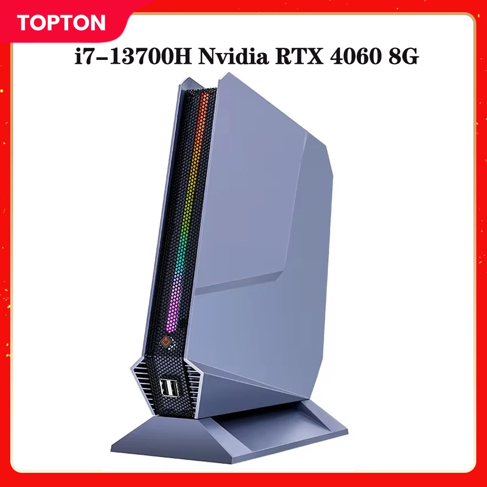 

Новый RGB мини-геймерский ПК Intel i7 13700H i9 12900H NVIDIA RTX 4060 3050 8G 2xpcie Windows 11 настольный компьютер 2xHDMI Type-C WiFi6