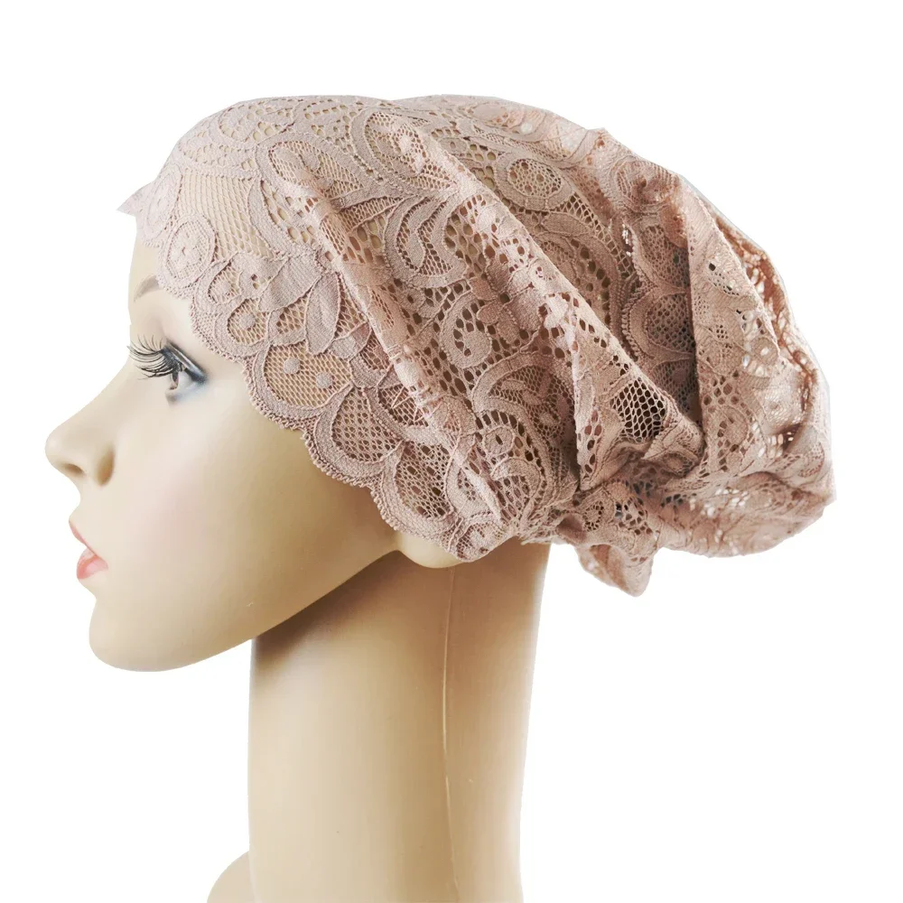 Lace Underscarf Hijab Inner Hat Muslim Women Ninja Cap Bone Bonnet Tube Turban Islamic Headscarf Beanie Ramadan Under Scarf Arab