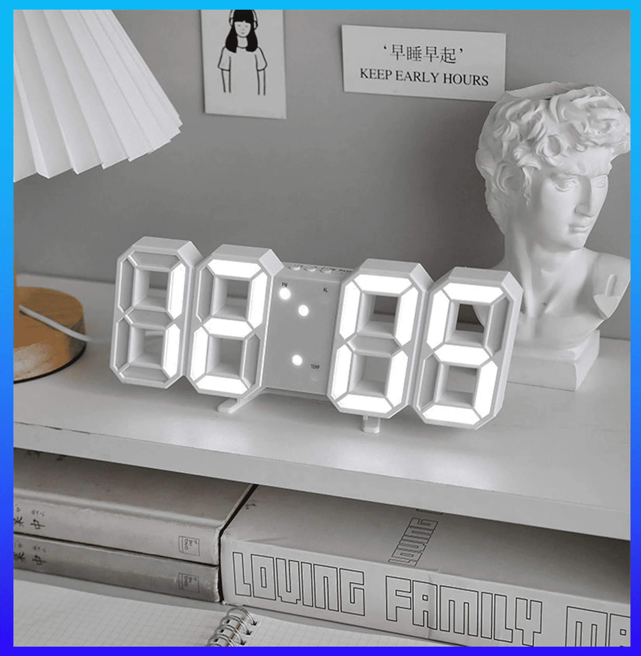 3D Large LED Digital Wall Clock Date Time Electronic Display Table Alarm Clock Wall Home Decor Home Living Room Decoration