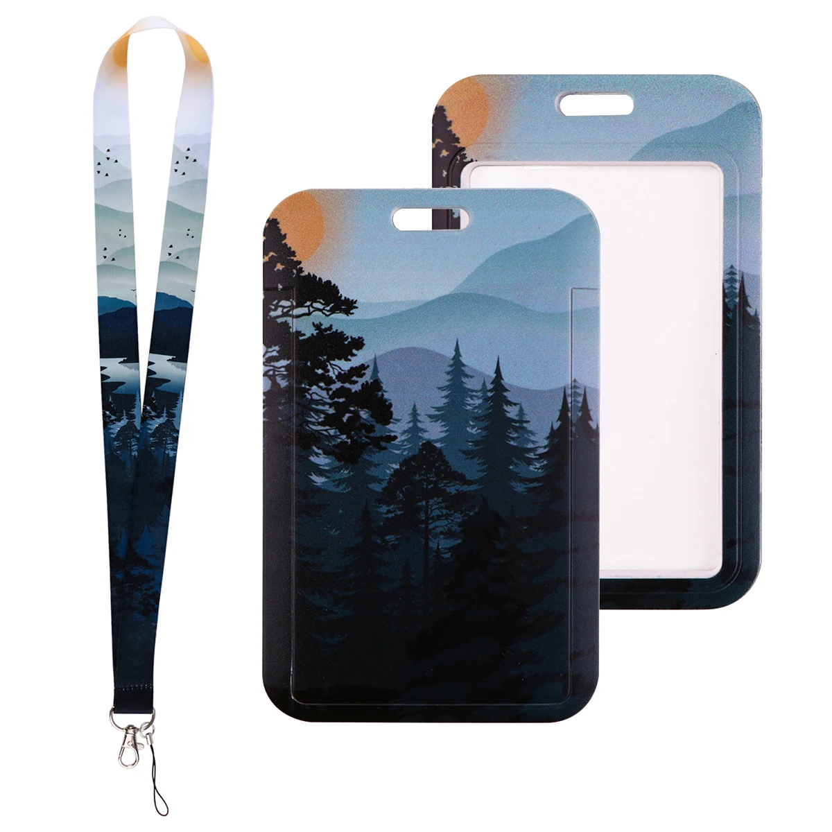 Mountain Credential Holder Simple Style Lanyard Keychain Neck Strap For Keys ID Card Gym Phone Straps Keyrings Accessories