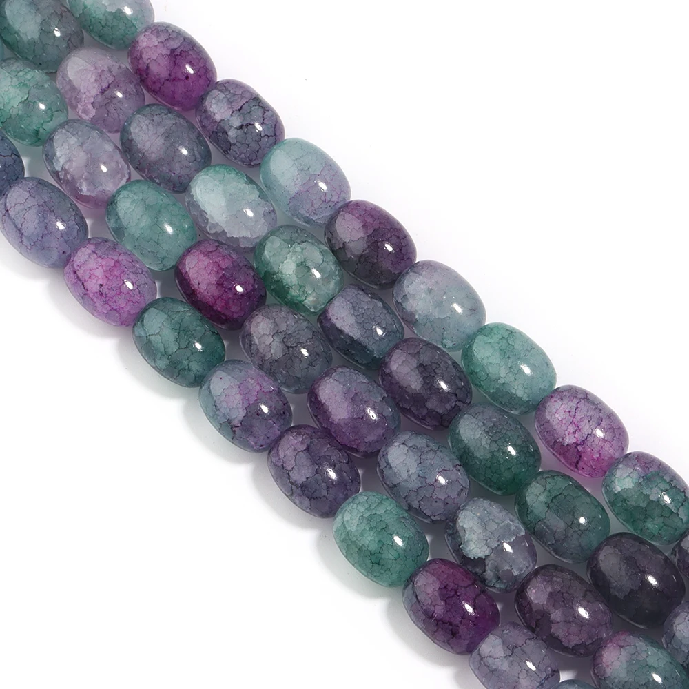 Ongeveer 28 stks 10x14mm Kleurrijke Glazen Kralen Vat Vorm Losse Spacer Kralen Voor Sieraden Maken DIY Armband ketting Accessoires