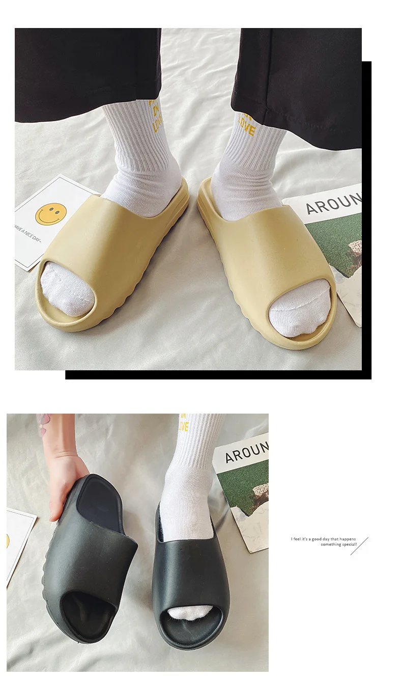 TOP Qualität Weiche Eva Sohle Sommer Hausschuhe für Männer Frauen Unten Indoor Hause Rutschen Sandalen Strand Schuhe Flip-Flops Männliche Hausschuhe – Detail 7