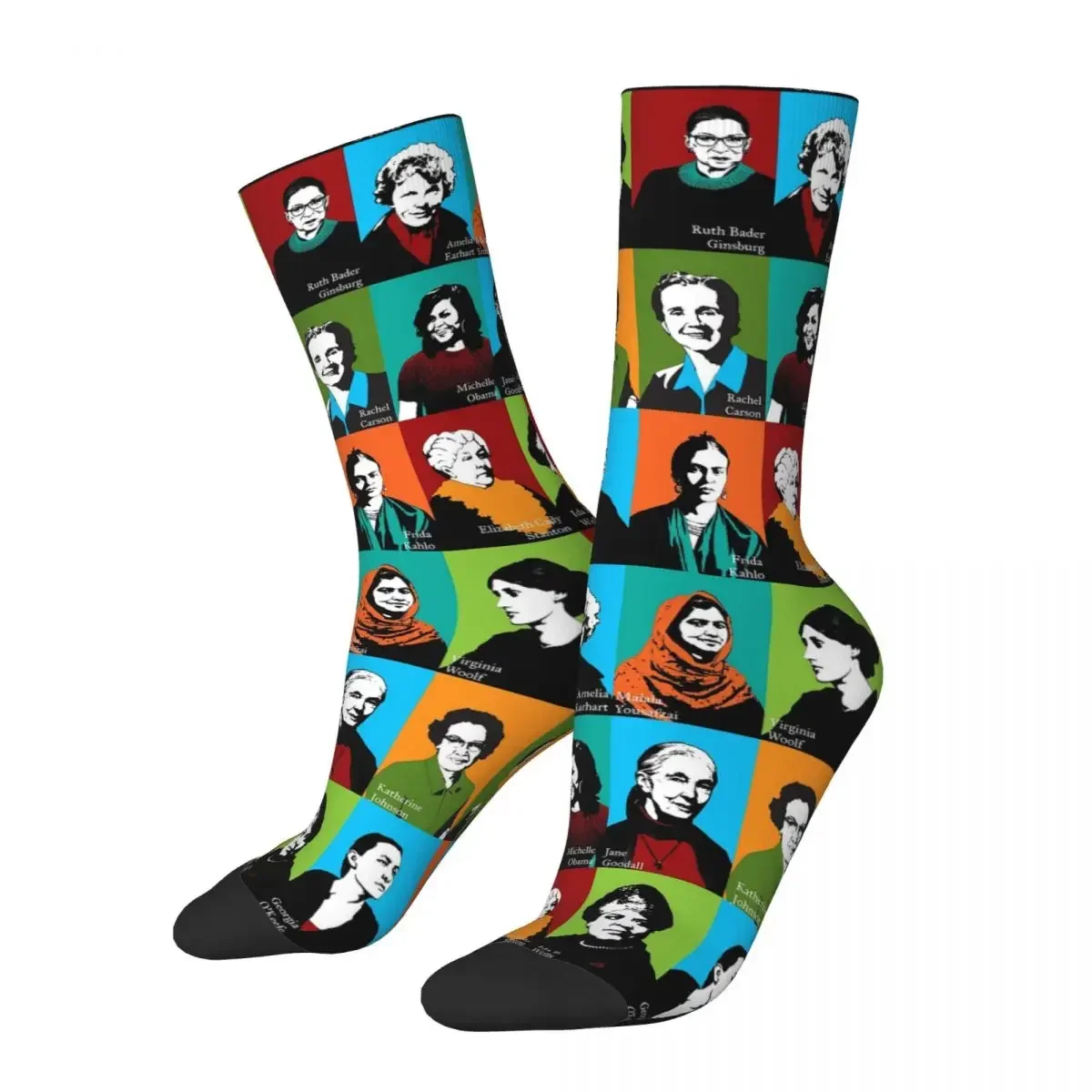 Feminist Icons Socks Harajuku Sweat Absorbing Stockings All Season Long Socks Accessories for Unisex Gifts