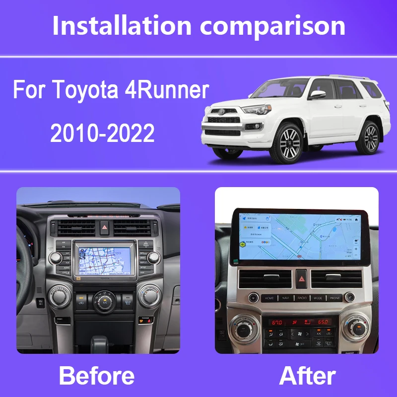 For Toyota 4Runner 2010-2022 Car Radio Multimedia Video Player Navigation stereo GPS Android12 Octa Core 1920*720 Display