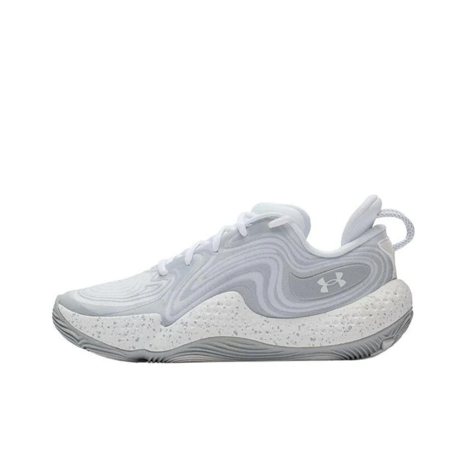 Under Armour Spawn 6 Slip Resistant Abrasion Resistant Low top Basketball Shoes Unisex White 3027263-104