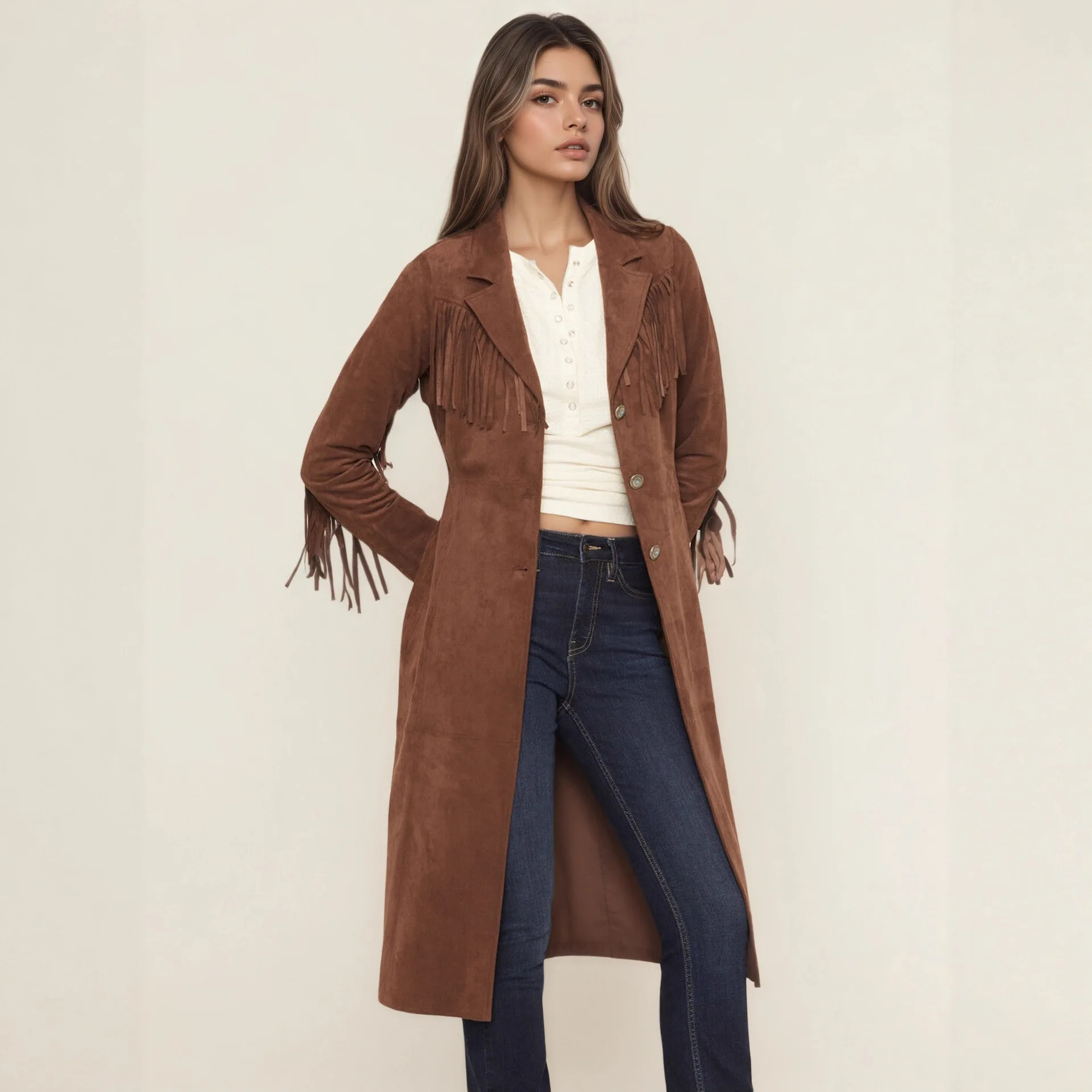

Elegant Baggy Trench Coats For Women 2025 Autumn Winter Fashion Long Sleeve Mid Length Coat Outwear Casual