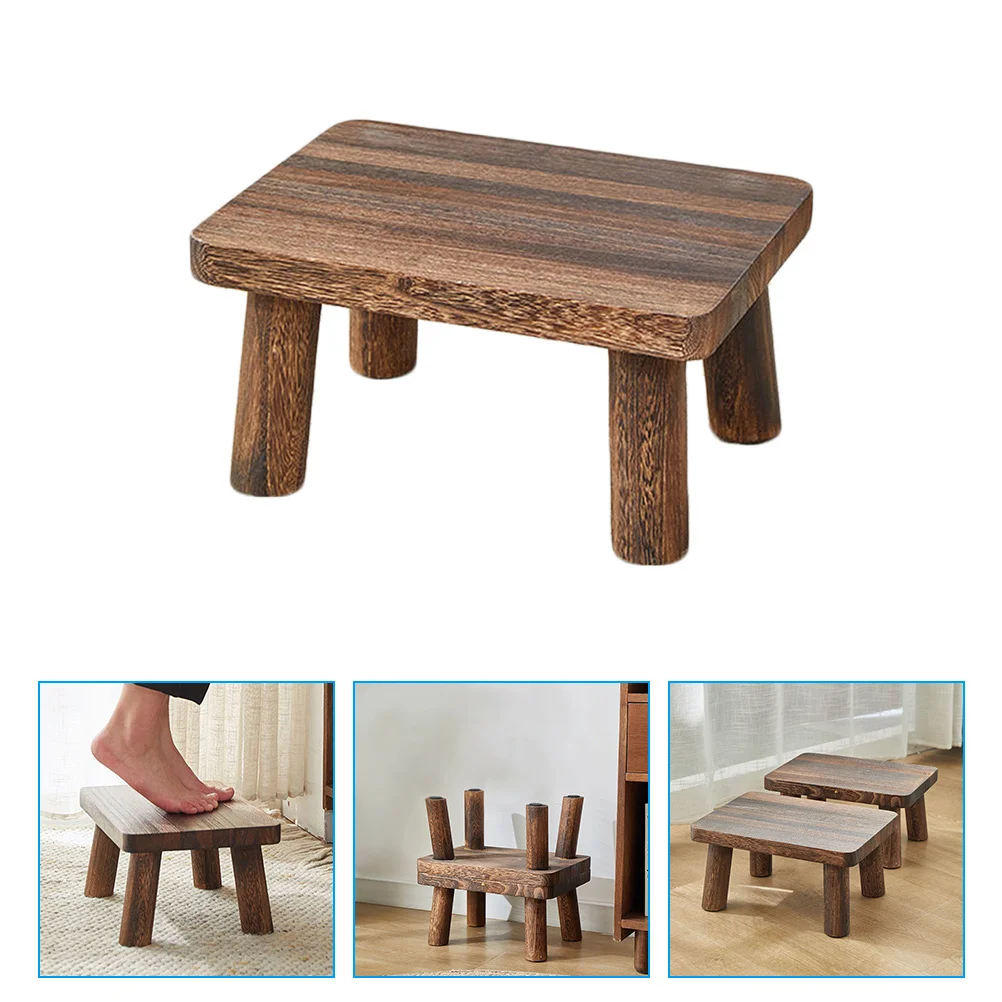 مقعد خشبي صغير مستطيل للقدم البراز للبالغين المنزل الحمام المطبخ سرير خشب متين مقعد سرج
