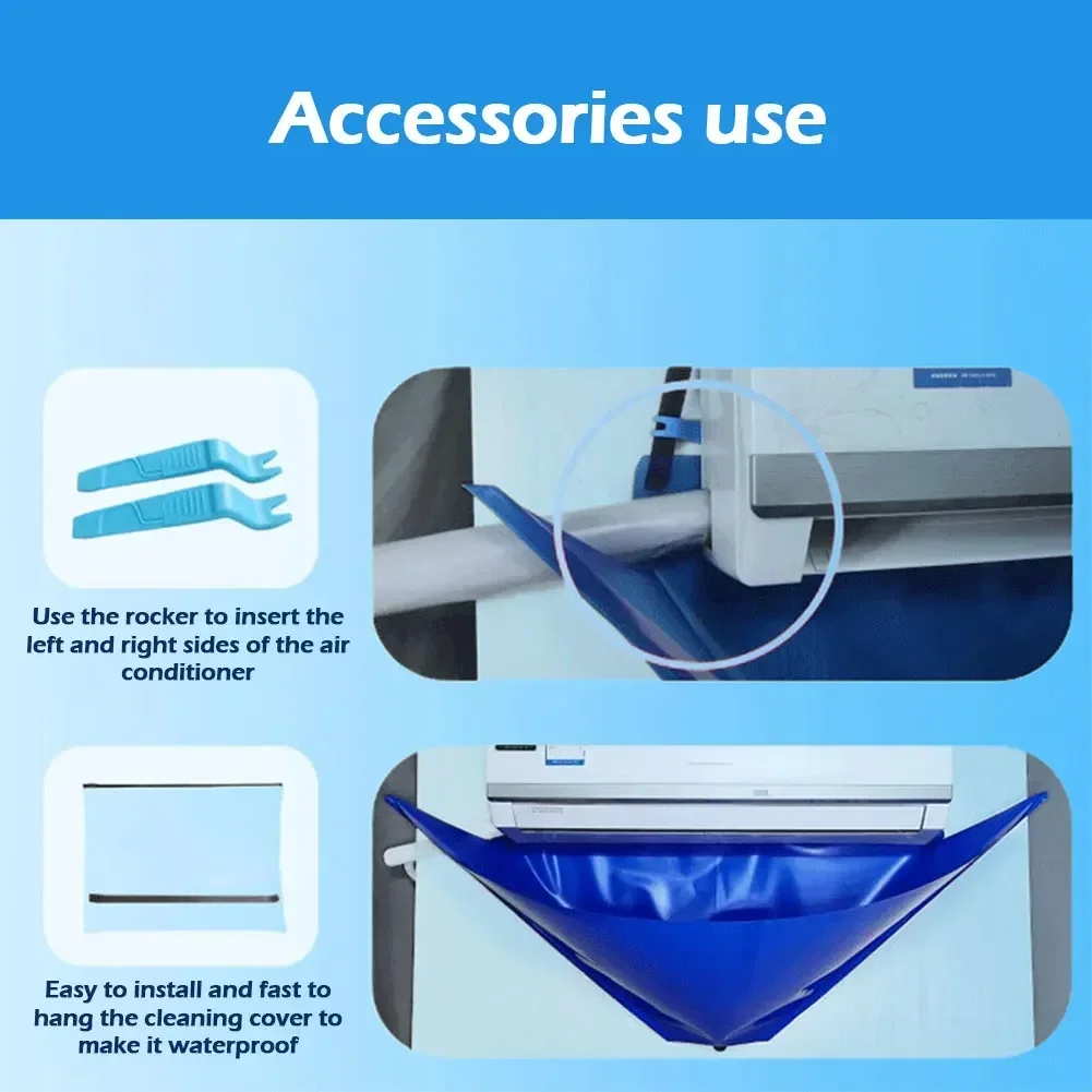 110cm Cleaner Large 10pcs Air Conditioner Cleaning Cover Set Wall Mounted Water Proof Pipe Protector Wash Household Kit Drain