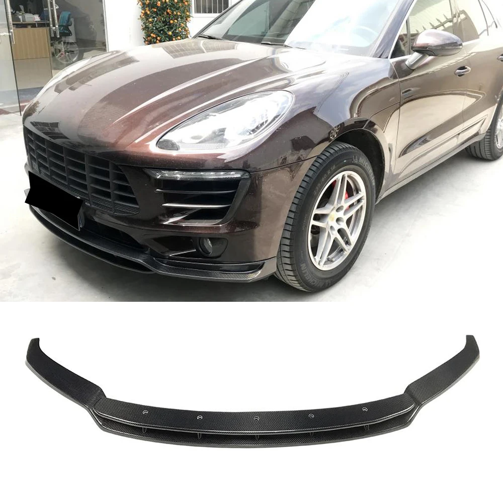 Spoiler przedniego zderzaka Splitters do Porsche Macan Standard 2014 2015 2016 2017, przedni zderzak z włókna węglowego Spoiler wargowy Splitter — zdjęcie 4