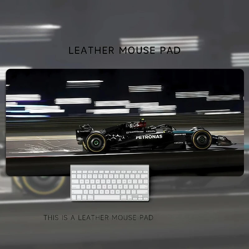 HD Boys Loves  F1 Racing Car Leather Mouse Pad Oversized Computer Desk Workstation Desk Non-slip and Dirty-resistant Mouse Pad