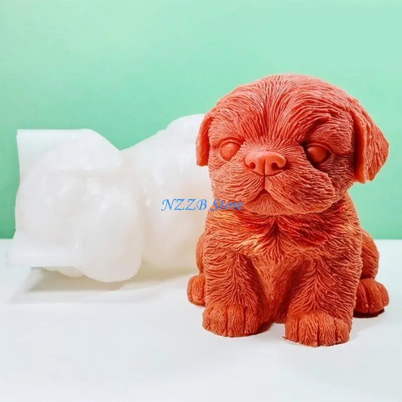 T21F Epoxy Handmade Mold Dog Decoration Mold for DIY Decoration Making Soap