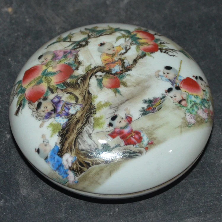 Antique collection, porcelain, rooster, shou peach, multiple patterns, printing clay box, stationery ornaments