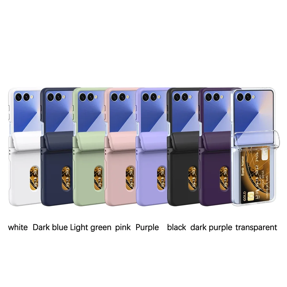 Fashion Candy Einfarbige Handyhülle für Samsung Galaxy Z Flip 7 6 5 4 3 5G Kartensteckplatz Scharnier Komplettpaket Anti-Drop-Schutzhülle – Detail 7