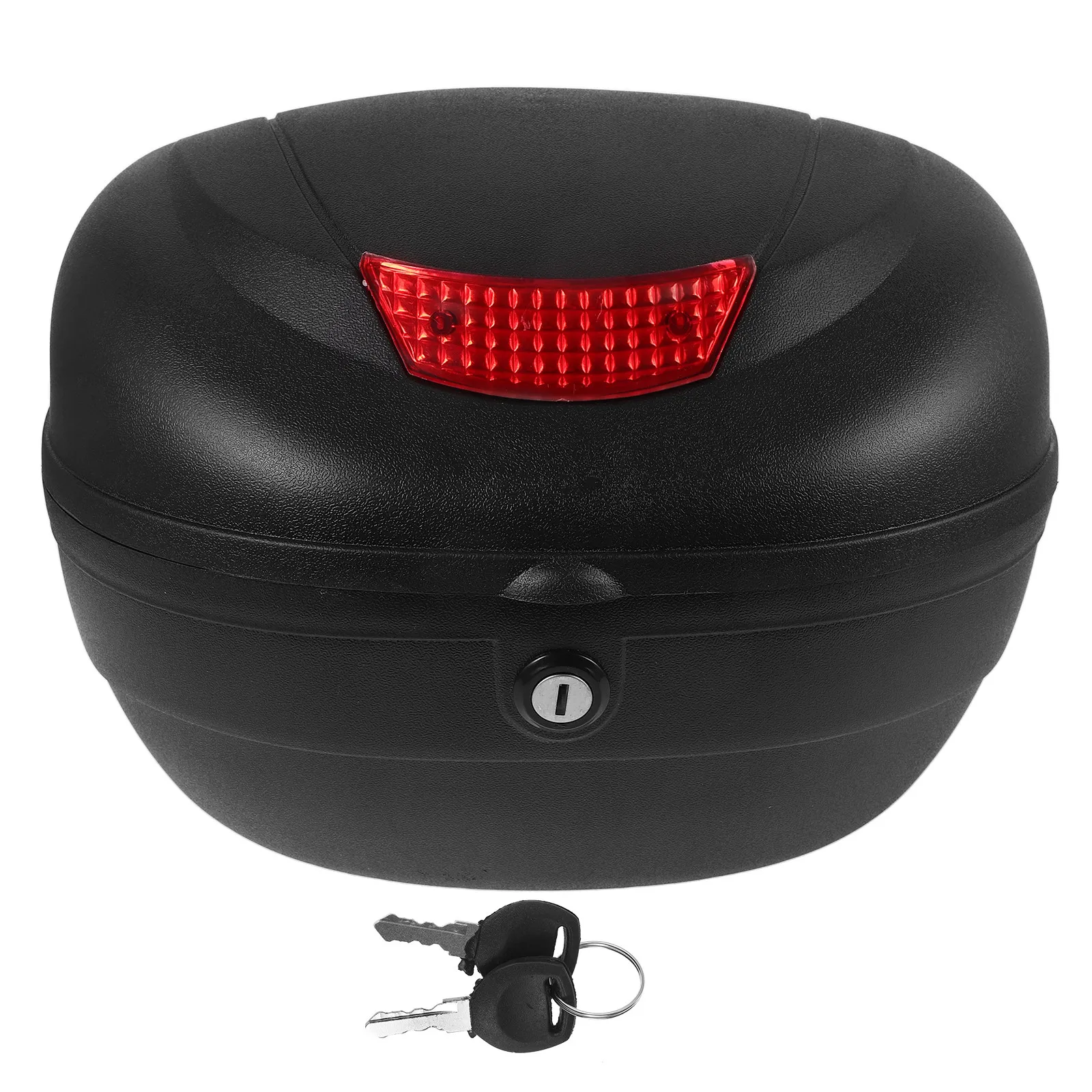 Motorcycle Top Case Plastic Rainproof Large Capacity Reflective Safety Night Ride Motorcycle Tail Box Luggage Storage Trunk