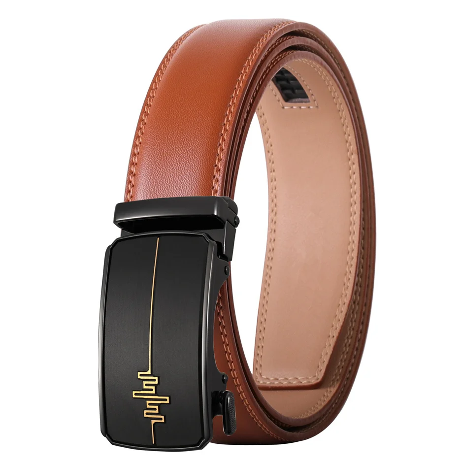 2025 جديد مصمم التلقائي مشبك جلد البقر الرجال حزام العلامة التجارية الشهيرة الذكور حزام فاخر أحزمة سوداء للرجال 3.5 سنتيمتر عرض B547 #5