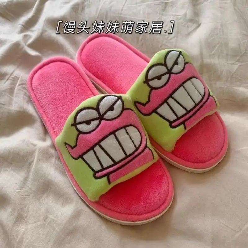 

New Creative Crayon Shin Chan Slipper Kawaii Anime Bandai Cartoon Autumn Winter Home Indoor Floor Exposed Toe Slippers Girl Gift