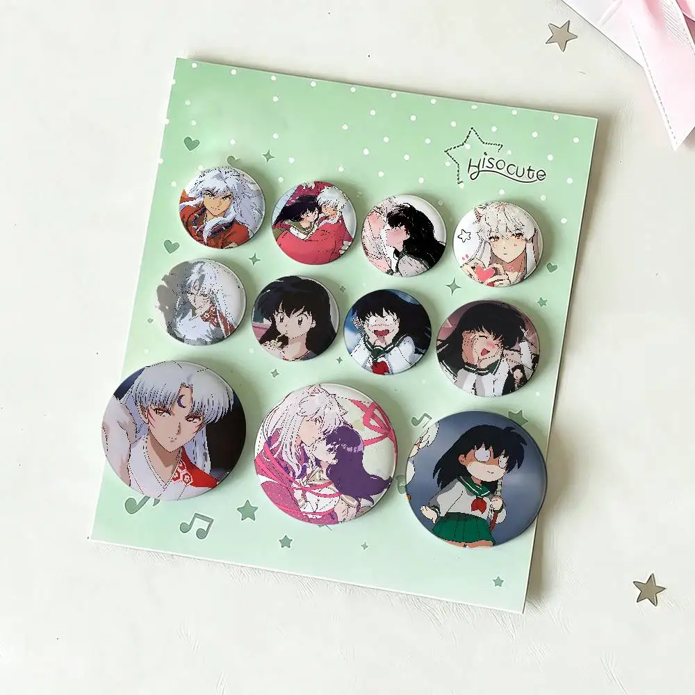 Anime I-Inuyasha Badges Tinplate Soft Button Pin Brooch Metal Badge Custom Jewelry Accessories Hat Bag Lapel