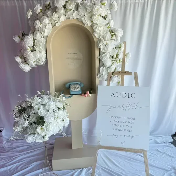 

Customized Phone Booth Audio Guestbook Holder Ring Booth Wedding Phone Booth