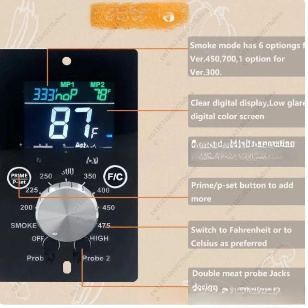 Control WIFI Y BLE, Ahumador De Pellets De Madera, Parrilla De Barbacoa, Controlador A