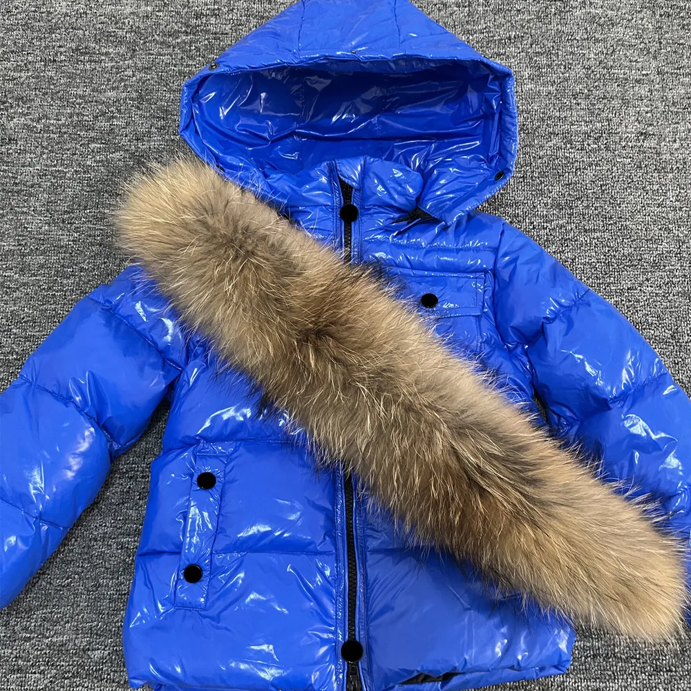 Children\'s Winter Down Jacket Real Fur Collar Toddler Clothing Kids Warm Outerwear Coat For Baby Boy Girl 1-14 Years Snowsuit