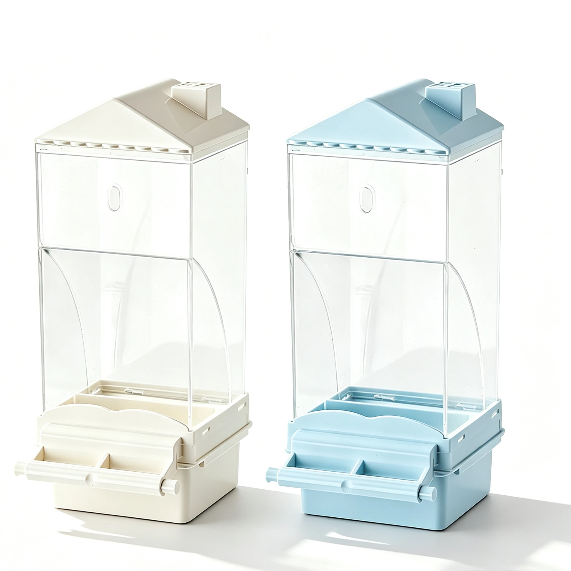 Hanging Automatic Parrot Cage Feeder Transparent Large Capacity Spill-Proof Bird Seed Dispenser Bird Feeding Stand for Budgie view 5