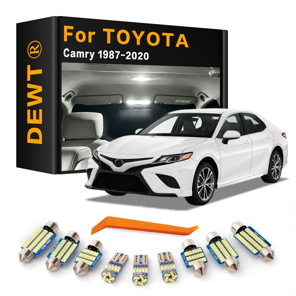 For Toyota Camry V20 XV 10 20 30 40 50 1987 - 2020 2019 2018 2017 Car LED Interior Dome Light Kit Sunvisor Trunk Bulb Canbus