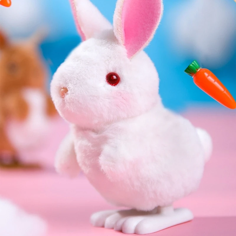 Jumping Rabbit Toy Wind Up Toy For Kids Bunny Wind Up Toy Plush Rabbit Toy Wind Up Toy Educational Crawling Toy