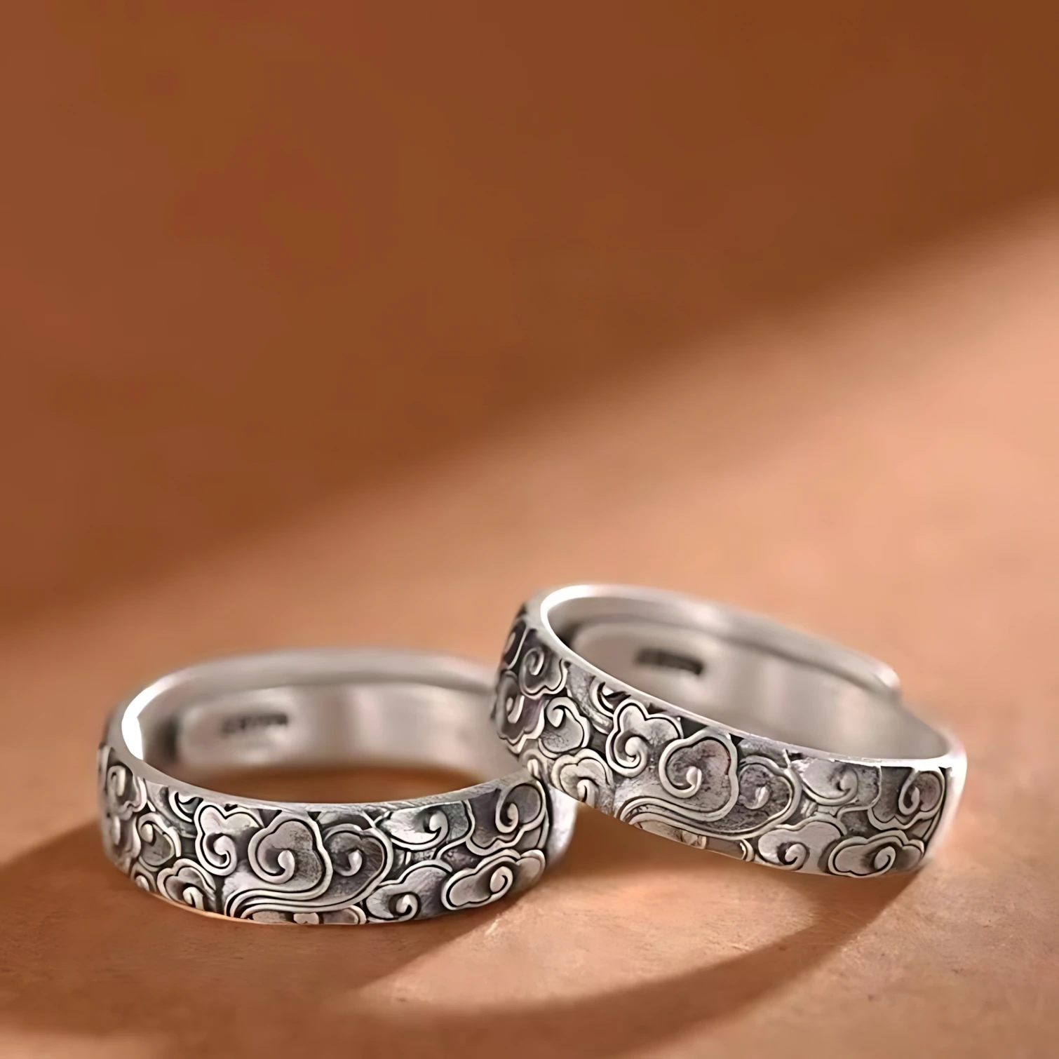 Girlbible 925 Sterling Silver Magic Cloud Ring For Women Retro Chinese Lucky Trend Pattern Adjustable Jewelry Gift Dropshipping