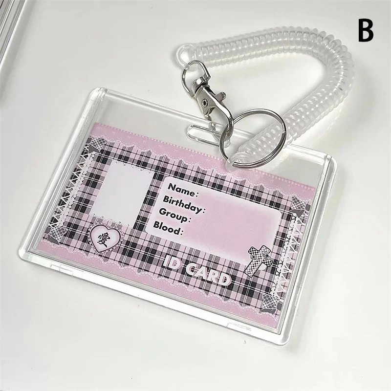 Acrilico trasparente Kpop photoward Photo Protector Holder Idol Photo Card Sleeves ciondolo portachiavi School Card Case Cover