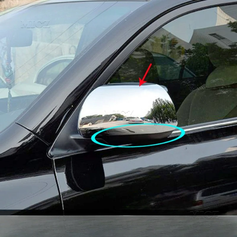 For Toyota Highlander 2009 2010 2011 2012 2013 2PCS ABS Chrome Rearview Side Door Mirrors Cover Trim Car Styling