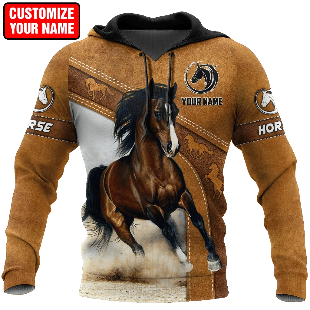 

Beautiful Horse Personalized Name 3D Printed Mens hoodies & Sweatshirt Autumn Unisex zipper Hoodie Casual Sportswear DW879