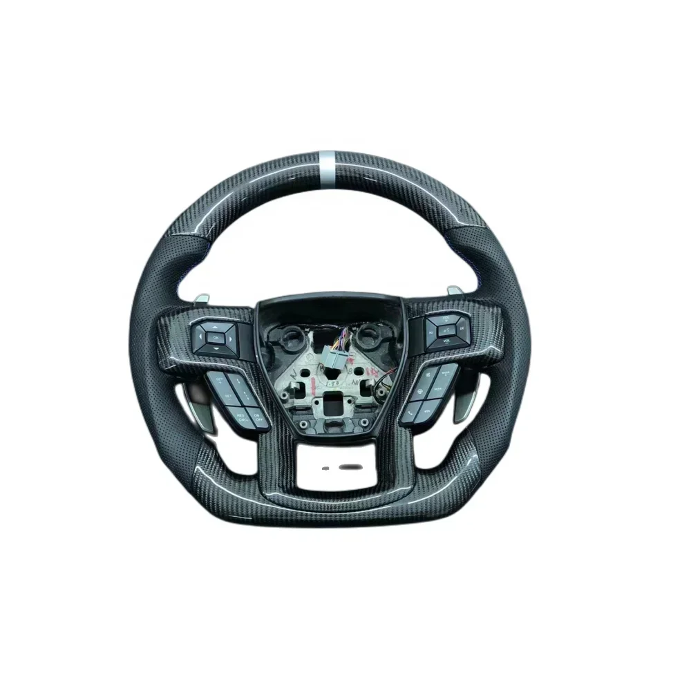 

A Customized carbon fiber steering wheel suitable for F150 Ford Ranger Raptor F150 Real Carbon Fiber Steering Wheels